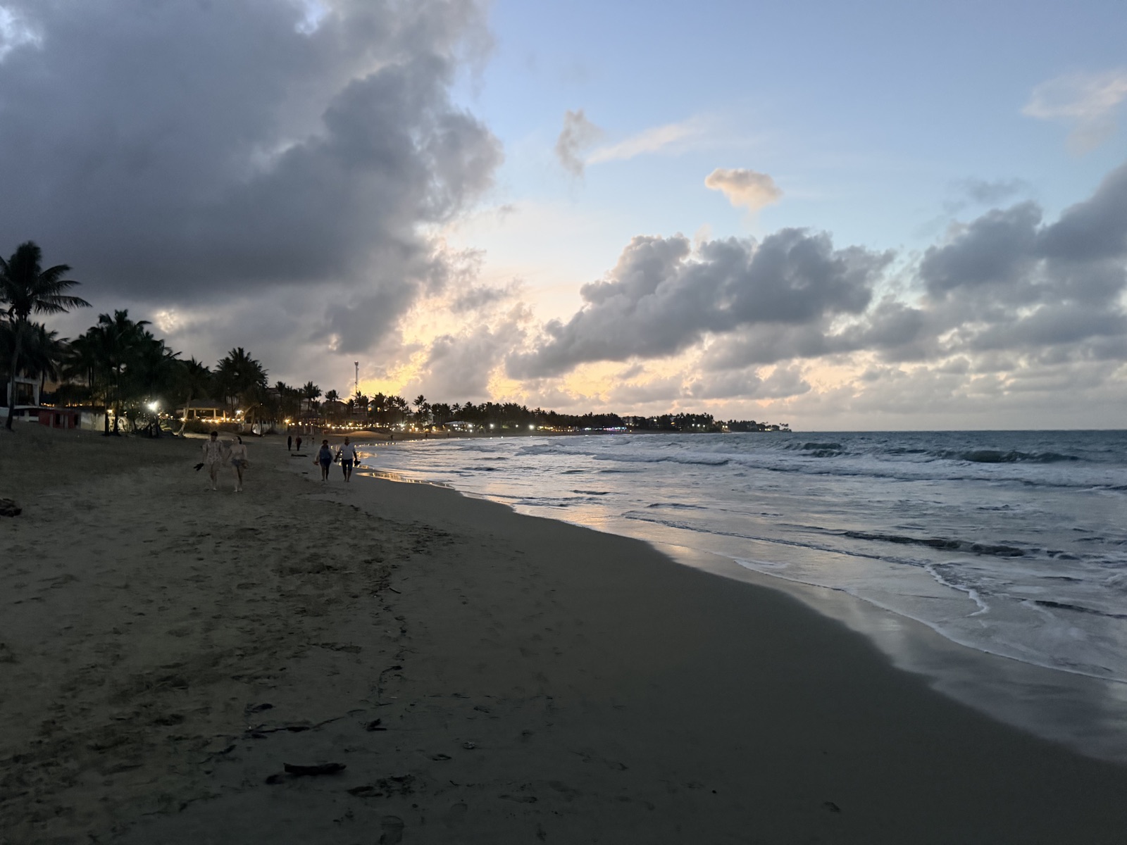 Dusk over the beach at Cabarete